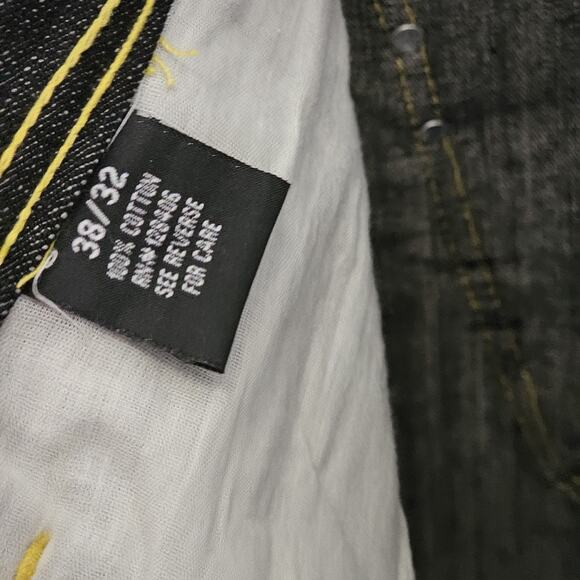 Y2K Vintage Project Mayhem Baggy Embroidered One Pride Jeans 38 X 32 Dark Wash - Picture 14 of 16